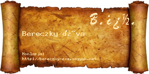 Bereczky Éva névjegykártya