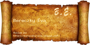 Bereczky Éva névjegykártya
