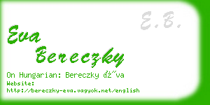 eva bereczky business card